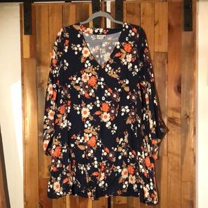 Oversize babydoll floral dress